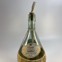 Chianti Empty Glass Wine Bottle Outside Torch 1.5 L Rattan Wrapped Wick Italy