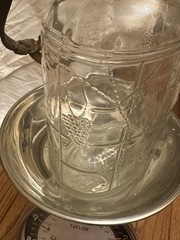 Vintage Owens Illinois Glass Wine Jug Strap Cap PA Seal Grapes Half Gal