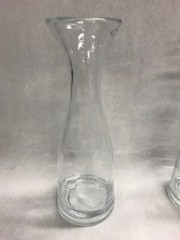 6 pc Vintage clear glass restaurant wedding flower vase Made ITALY Med 9.5 in
