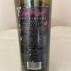 Marilyn Monroe EMPTY Wine Bottle 20th Vintage 2004 Merlot