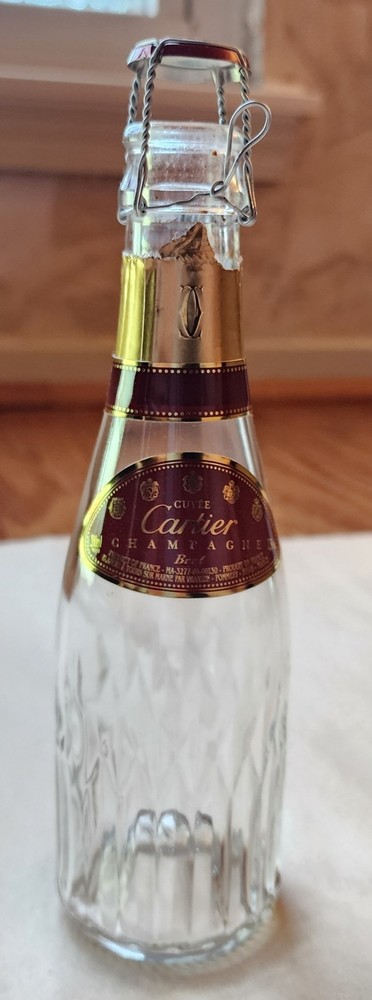 Cartier Cuvee Brut Rose Champagne Glass Bottle W/ Top, Empty BOTTLE* 200ml
