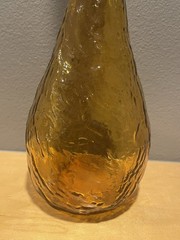Vintage 22&Prime; MCM 1960s Italy Rossini Empoli Amber Crinkle Genie Decanter Bottle 3