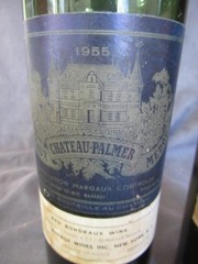 1937 Chateau Lafite Rothschild & 1955 Chateau Palmer Medoc Empty Wine Bottles dl