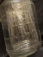 Vintage Owens Illinois Glass Wine Jug Strap Cap PA Seal Grapes Half Gal