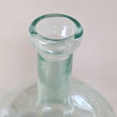 Vetreria Etrusca Italian Grapevine Wine Decanter Aqua Glass Bottle 9&Prime; Tall