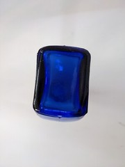 Vintage Cobalt Blue Horseshoe Bottle with Thomas Jefferson – 6.5&Prime;