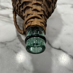 Vintage 1959 BOLLA Wine Wicker Wrapped Green Glass Bottle 16 1/2 Inches Tall