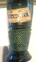 GREEN BOTTLE FRASCATI ITALIAN WINE EMPTY NAUTICAL ROPE DESIGN 1962