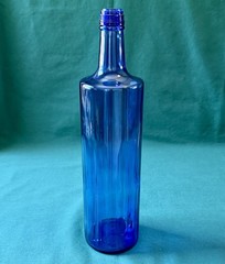 Cobalt Blue Glass Wine Bottle Ribbed Skyy 1 L Craft Home Brew 12&Prime; Clean!