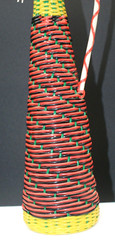 MCM Viresa Plastic Scoubidou Woven Wicker Demijohn Wine Bottle with Handle