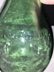Vtg Wine Bottle Decanter Vino D Italia Italy Round Bottom Green Glass Bordeaux