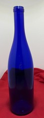 Cobalt Blue Glass Wine Bottle /Vase 750 ml. 12 Inches Tall 3 Inch Diameter