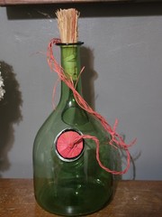 Vintage Green Glass Wine Bottle Decatur With Ice Chamber