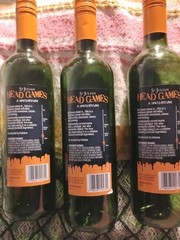 Lot of 3 EMPTY St Julian Head Games Red Wine Bottles Skull Halloween Crafts