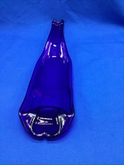 Melted Slumped Wine Bottle – Blue