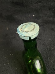Almaden Madrone Vinyards Pony Bottle Green w/ Lid Vtg – EXCELLENT!