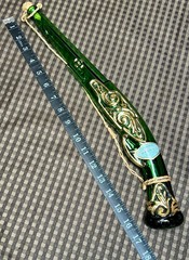 Vintage Banfi Gun Bottle-Rifle-Musket-Empty Green Glass Decanter w Cork #2087