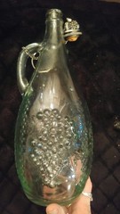 Vintage Beautiful Grape and Wine Decanter with Iron Cork
