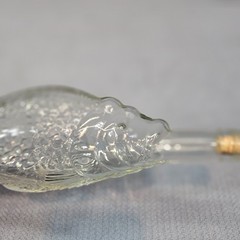 Fish Shaped Clear Glass Wine Bottle 12” Tall Bottle corked CLEAN