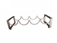 4 Bottle Stackable Metal Wine Rack Dark Bronze Brown Metal Countertop Holder