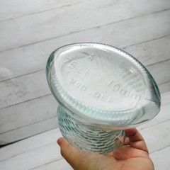 Vintage 13 1/4” Fish Shaped Clear Glass Wine Empty Bottle