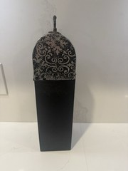 Vintage Wine Bottle Box Black And Silver With Clasp Great For Gifting Wine