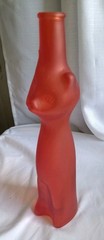 Rheinhessen Riesling Red Happy Cat Empty Wine Bottle 13&Prime; Tall