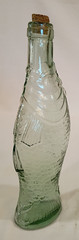 CCP Clear Green Glass Fish Shaped Italian Wine Bottle 10 1/4&Prime; Decanter w/cork