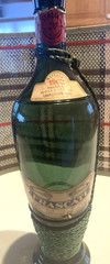 GREEN BOTTLE FRASCATI ITALIAN WINE EMPTY NAUTICAL ROPE DESIGN 1962