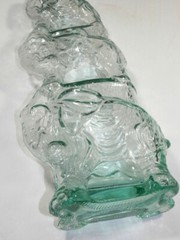 Vintage Green Glass Elephant Bottle Italy