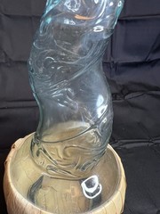 Vintage EMPTY Bottaro Embossed spiral glass red wine bottle decanter decor Italy