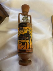 GREEK RED WINE BOTTLE VINTAGE ANTIQUE DESIGN OUZOUNIS AMPHORA GREECE