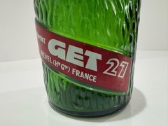 Vintage French GET 27 Pippermint Green Glass Double Gourd Bottle