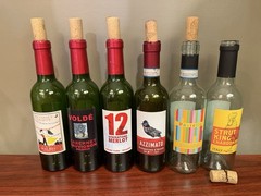 Wine Bottle Lot 375ML 6 EMPTY BOTTLES (2019-2020) With Corks