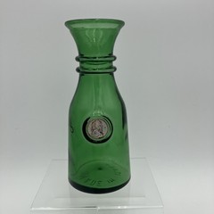 Vintage Italian Emerald Green Glass Serving Container Roman Cameo Made in Italy