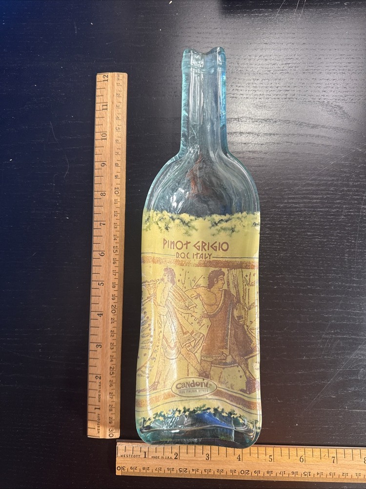 Glass Wine Bottle Wall Art – Candoni Pinot Grigio – 12&Prime;x4.5&Prime;
