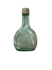 VTG ALMADEN VINEYARDS PONY GREEN GLASS WINE BOTTLE 187ml W/LID 05