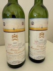 Chateau Mouton Rothschild 1983, Two 750ml Empty Bottles Bundle, No Cork
