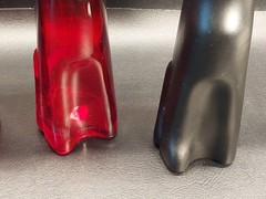 Lot of 4 Red & Black EMPTY 2012 Mosel Riesling 13” Cat Shaped Bottles