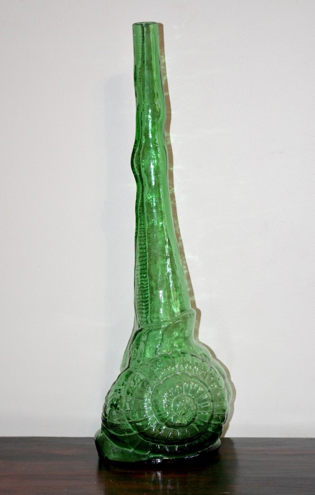 VTG MCM 22.5” Italian Chianti Wine Bottle Decanter Snail Bottle By Cevin Brand