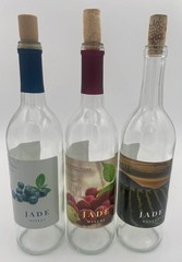 Jade Winery Empty Wine Bottles Lot of 3 Blueberry Raspberry Ives 750ml Decor