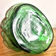 Vtg 32” Italian Chianti Wine Bottle Celine Glass Decanter Snail Shaped MCM EVC