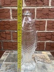Vintage Fish Shaped Glass Decanter Italian Wine Bottle With Cork . Never USED