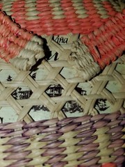 Vintage Wicker Demijohn Wine bottle Lady design w/neck strap made in Ecuador