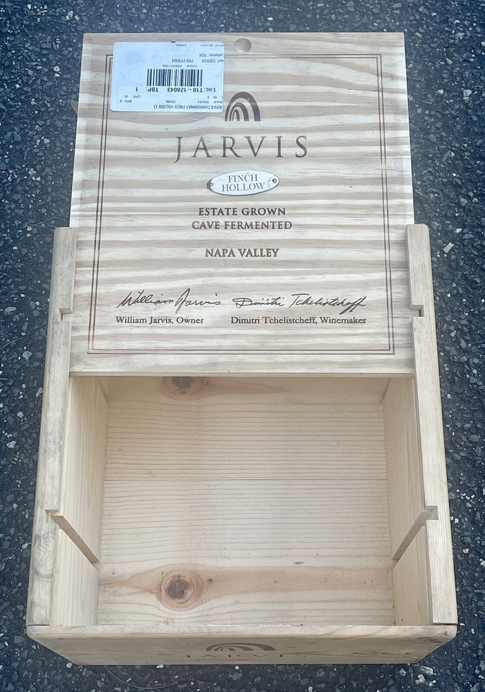 JARVIS FINCH HOLLOW CHARDONNAY WINE NAPA VALLEY EMPTY WOOD BOX W/LID 14X12.5X8.5