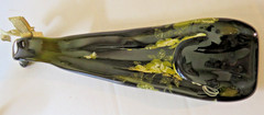 Melted Slumped Wine Bottle – Floral with Bee Spoon Rest Cracker Tray