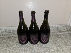 3 EMPTY Dom Perignon Rose 750 ML, EMPTY CHAMPAGNE BOTTLE, ROSE