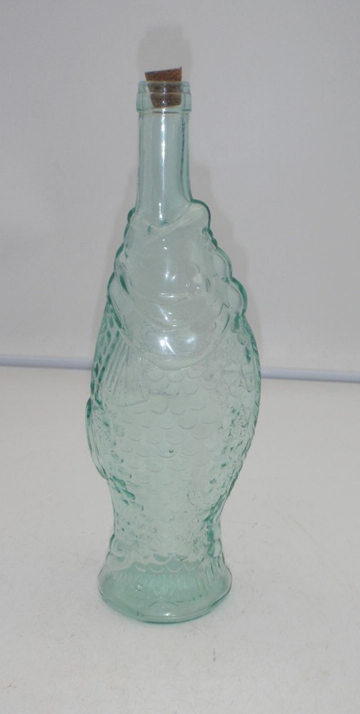 Made Italy Pescevino VTG Fish Shaped Wine Bottle 13&Prime; Nautical Coastal Sea Decor