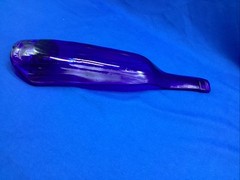 Melted Slumped Wine Bottle – Blue
