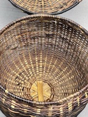 Vintage Wicker Demijohn Wine Bottle Basket Holder Hinged Lid Handle 13.5”